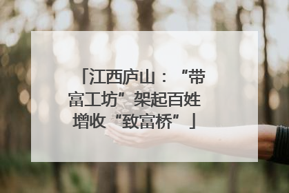 江西庐山:“带富工坊”架起百姓增收“致富桥”