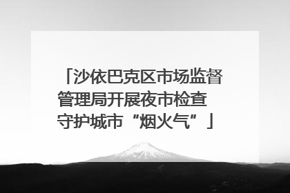 沙依巴克区市场监督管理局开展夜市检查 守护城市“烟火气”