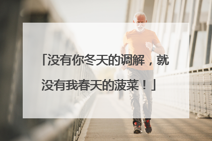 没有你冬天的调解，就没有我春天的菠菜！