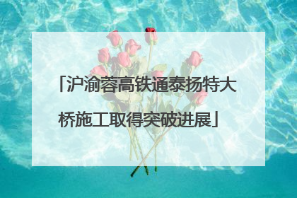 沪渝蓉高铁通泰扬特大桥施工取得突破进展