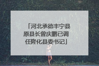 河北承德丰宁县原县长曾庆鹏已调任隆化县委书记