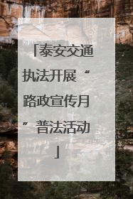 泰安交通执法开展“路政宣传月”普法活动