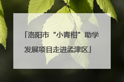 洛阳市“小青柑”助学发展项目走进孟津区