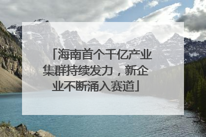 海南首个千亿产业集群持续发力，新企业不断涌入赛道