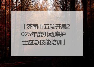 济南市五院开展2025年度机动库护士应急技能培训