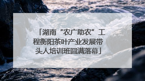 湖南“农广助农”工程衡阳茶叶产业发展带头人培训班圆满落幕
