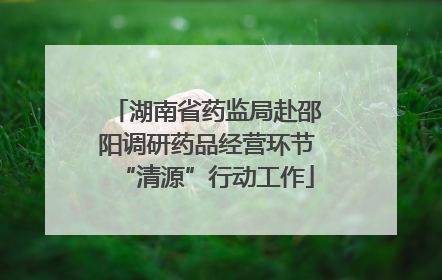 湖南省药监局赴邵阳调研药品经营环节“清源”行动工作