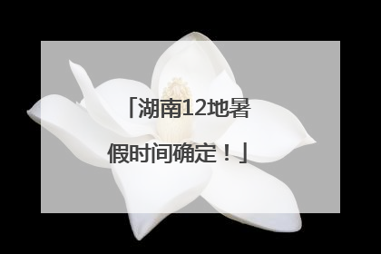 湖南12地暑假时间确定！