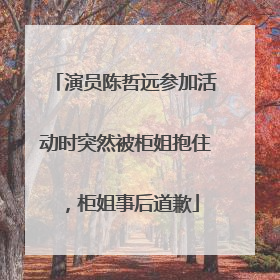 演员陈哲远参加活动时突然被柜姐抱住，柜姐事后道歉