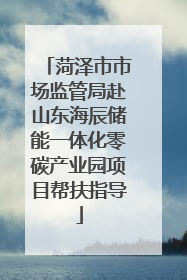 菏泽市市场监管局赴山东海辰储能一体化零碳产业园项目帮扶指导