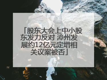 股东大会上中小股东发力反对 漳州发展约12亿元定增相关议案被否