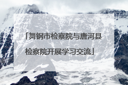 舞钢市检察院与唐河县检察院开展学习交流