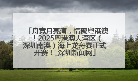 舟竞月亮湾，情聚粤港澳！2025粤港澳大湾区（深圳南澳）海上龙舟赛正式开赛！_深圳新闻网