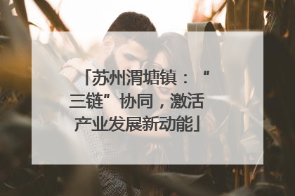苏州渭塘镇：“三链”协同，激活产业发展新动能