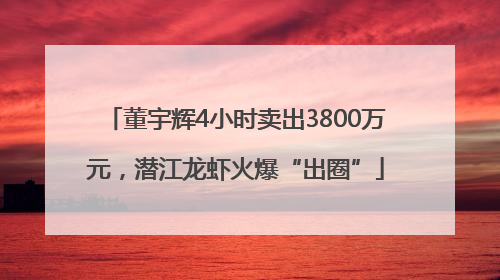 董宇辉4小时卖出3800万元，潜江龙虾火爆“出圈”