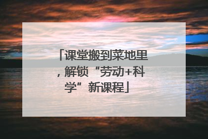 课堂搬到菜地里，解锁“劳动+科学”新课程