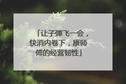 让子弹飞一会，快消内卷下，康师傅的经营韧性