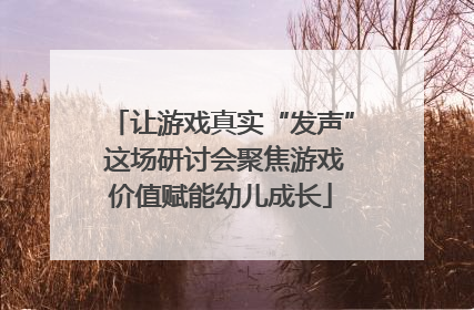 让游戏真实“发声” 这场研讨会聚焦游戏价值赋能幼儿成长