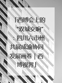 西博会上的“双城交响”：四川六市州共展成渝协同发展画卷｜西博视界