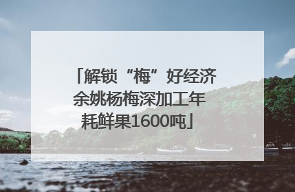 解锁“梅”好经济 余姚杨梅深加工年耗鲜果1600吨