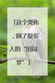 这个变化，圆了很多人的“田园梦”