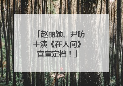 赵丽颖、尹昉主演《在人间》官宣定档！