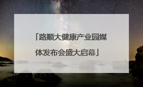 路顺大健康产业园媒体发布会盛大启幕