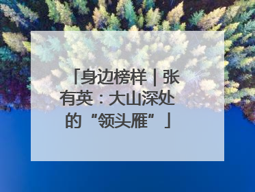 身边榜样｜张有英：大山深处的“领头雁”