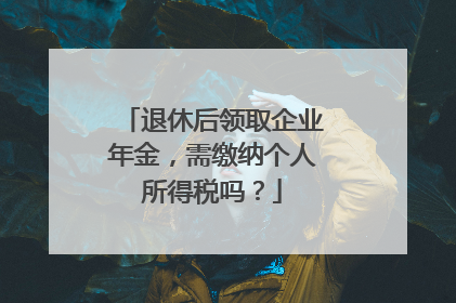 退休后领取企业年金，需缴纳个人所得税吗？