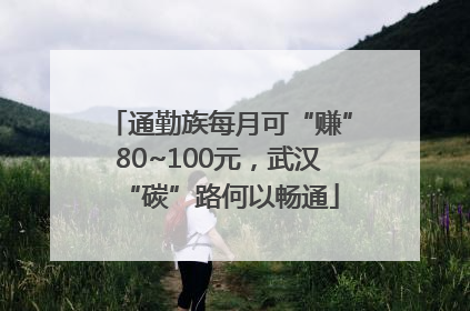 通勤族每月可“赚”80~100元，武汉“碳”路何以畅通