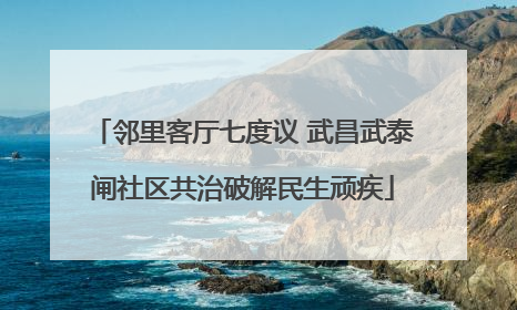 邻里客厅七度议 武昌武泰闸社区共治破解民生顽疾