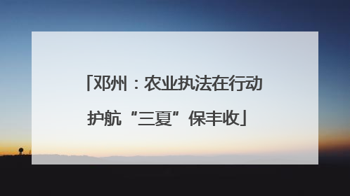 邓州：农业执法在行动 护航“三夏”保丰收