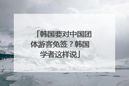 韩国要对中国团体游客免签？韩国学者这样说