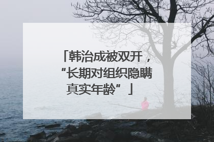 韩治成被双开，“长期对组织隐瞒真实年龄”