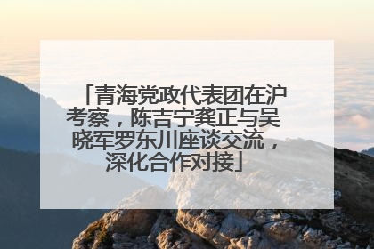 青海党政代表团在沪考察，陈吉宁龚正与吴晓军罗东川座谈交流，深化合作对接