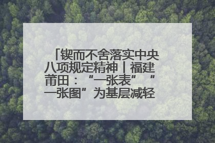 锲而不舍落实中央八项规定精神丨福建莆田：“一张表”“一张图”为基层减轻“数字负担”