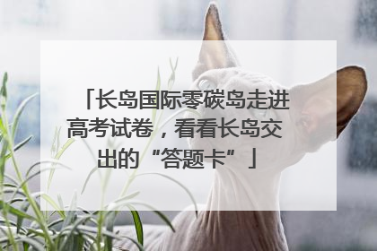 长岛国际零碳岛走进高考试卷，看看长岛交出的“答题卡”