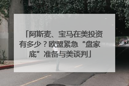 阿斯麦、宝马在美投资有多少？欧盟紧急“盘家底”准备与美谈判