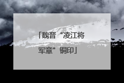 魏晋“凌江将军章”铜印