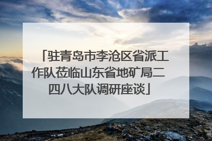 驻青岛市李沧区省派工作队莅临山东省地矿局二四八大队调研座谈