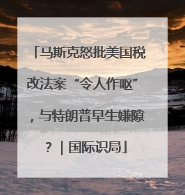 马斯克怒批美国税改法案“令人作呕”，与特朗普早生嫌隙？｜国际识局