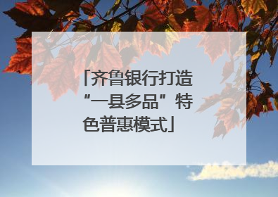 齐鲁银行打造“一县多品”特色普惠模式