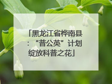 黑龙江省桦南县：“普公英”计划绽放科普之花