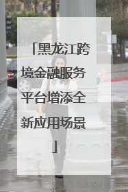 黑龙江跨境金融服务平台增添全新应用场景