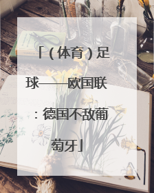 （体育）足球——欧国联：德国不敌葡萄牙