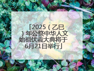 2025（乙巳）年公祭中华人文始祖伏羲大典将于6月21日举行
