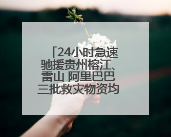 24小时急速驰援贵州榕江、雷山 阿里巴巴三批救灾物资均已送达