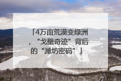 4万亩荒漠变绿洲，“戈壁奇迹”背后的“潍坊密码”
