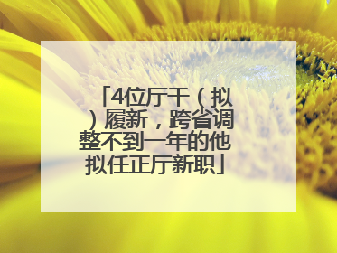 4位厅干（拟）履新，跨省调整不到一年的他拟任正厅新职